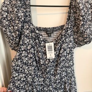 Torrid Dark Blue Floral Blouse